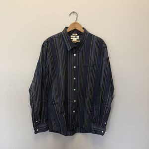 Buckle Shirt Men's Extra Large Button Down Contour Fit Long Sleeve Blue BKE